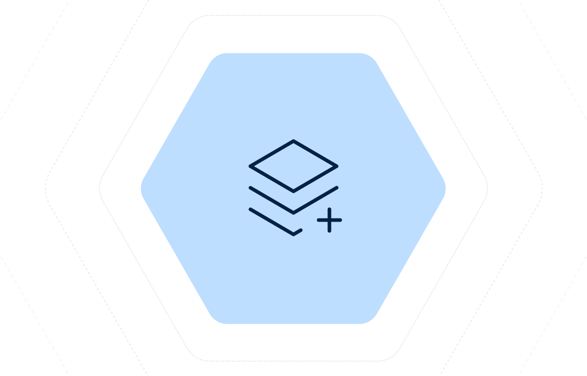 Stacked layers with a plus sign suggesting interoperability or integration